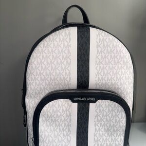Michael Kors Monogram White and Black Backpack